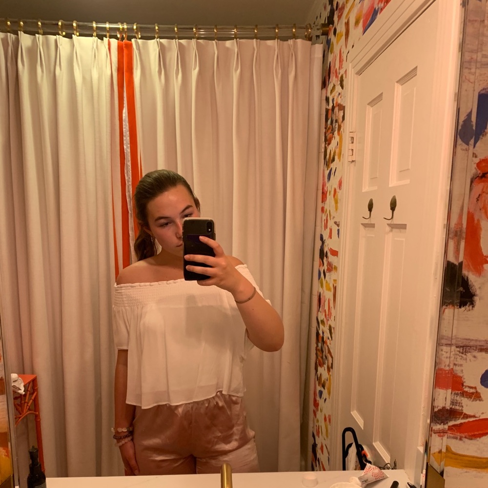 White off the shoulder top